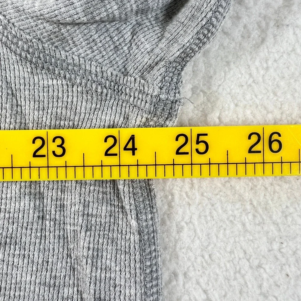 Lacoste Henley Shirt Men's US Size 3XL (EU/2XL) Grey Waffle Knit Long Sleeve VTG